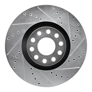 R1 Concepts EDZ-73019R Brake Rotor Drilled and Slotted Silver